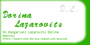 dorina lazarovits business card